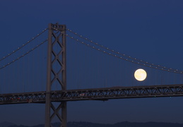 Bay Bridge & full moon